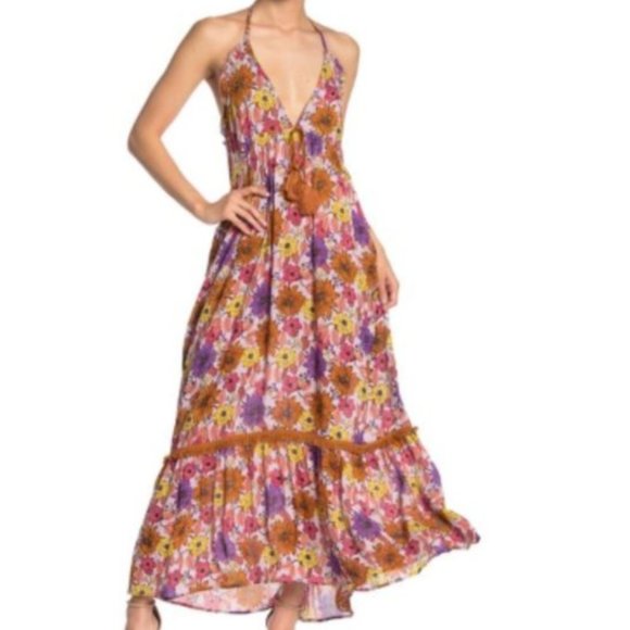 Anthropologie Dresses & Skirts - Anthropologie Floral Halter Maxi Dress